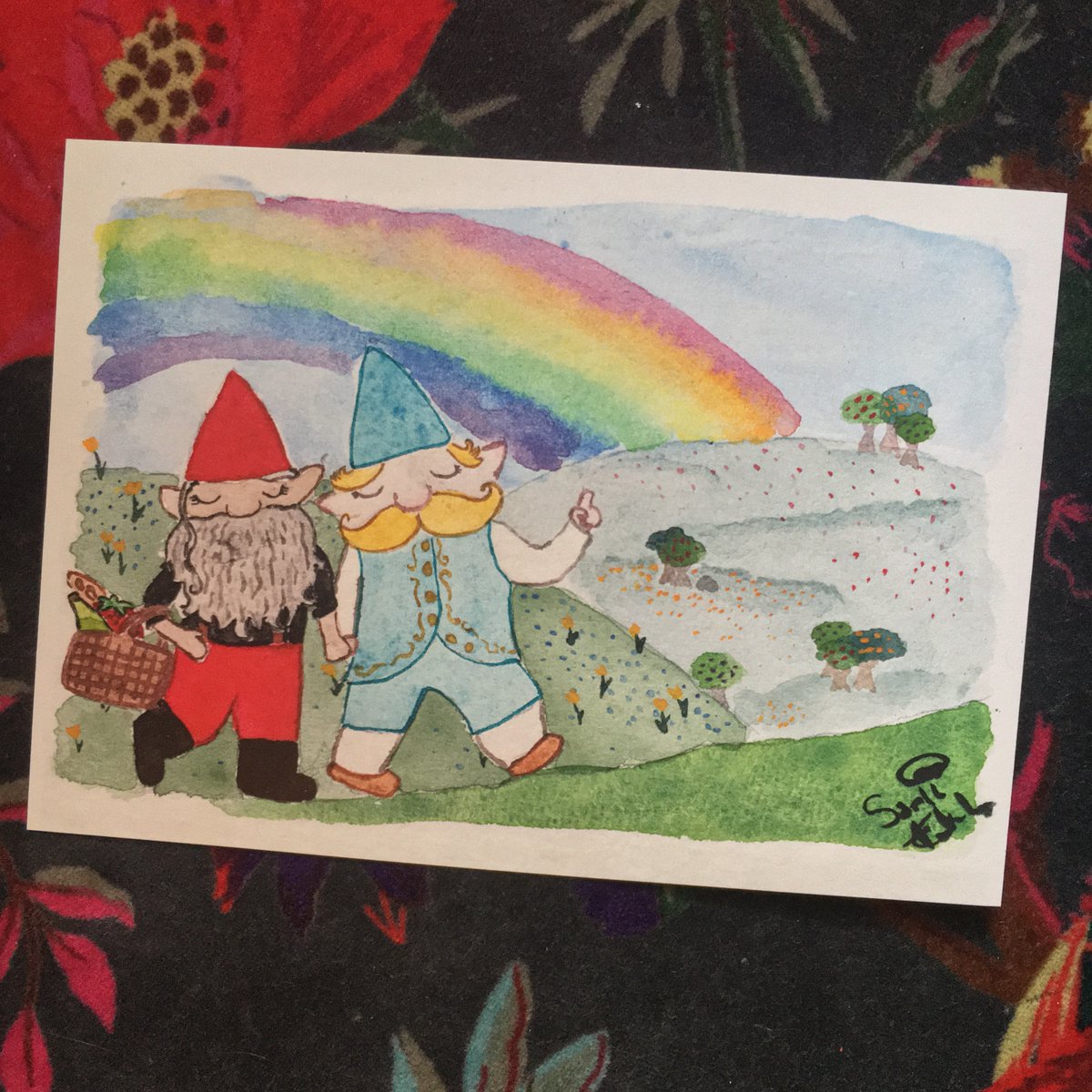 samikelsh's tweet photo. sorry to keep telling you about the things i added to my shøppe updäte but on the other hand, it’s a gnome ghusbands print and they love each other very much

#gnomes #cuteart #gentlebeard #letsgetwhimsical https://t.co/x6CaeWaJSW