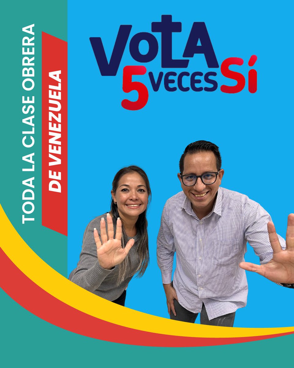 🇻🇪 ¡Es hora de actuar!

Participa en el Referéndum Consultivo sobre el Esequibo y vota 5 veces sí por nuestras raíces.

#VenezuelaToda
#Esequibo #ReferéndumConsultivo

<a href="/nicolasmaduro/">Nicolás Maduro</a> 
<a href="/tellechearuiz/">Rafael Tellechea</a> 
<a href="/nlaconchamolina/">@NLaConchaMolina</a> 
<a href="/elguerrero9523/">José Miguel Guerrero</a> 
<a href="/venezuelatoda_/">Venezuela Toda</a>