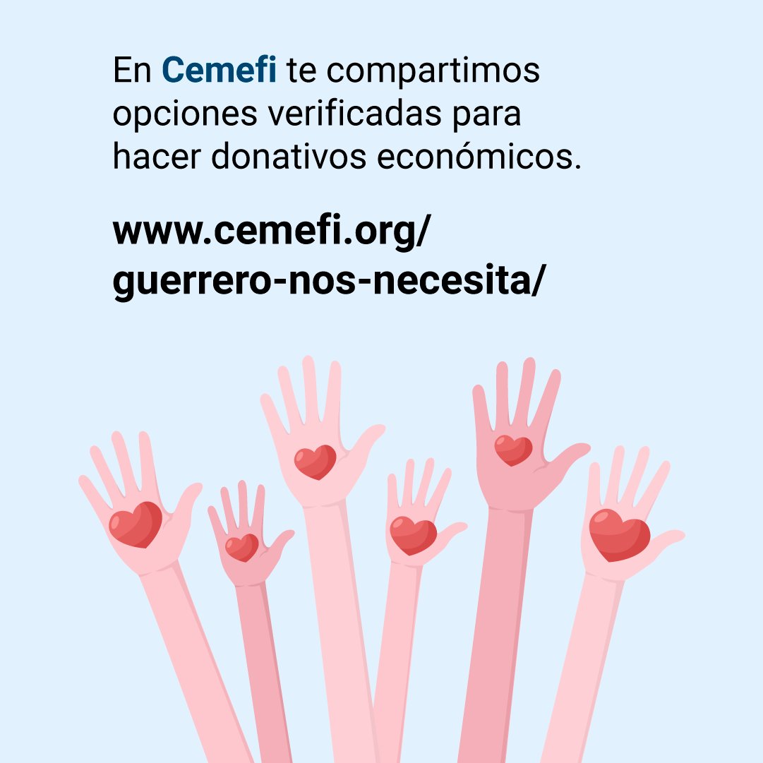 Cemefi's tweet image. 🚨 #GuerreroNosNecesita
Conoce organizaciones confiables y acreditadas que están recibiendo #DonativosEconómicos y están apoyando en campo. #MiremosPorGuerrero #FuerzaGuerrero #UnidosPorGuerrero #EstoyConGuerrero
🧡 cemefi.org/campana-de-rec…