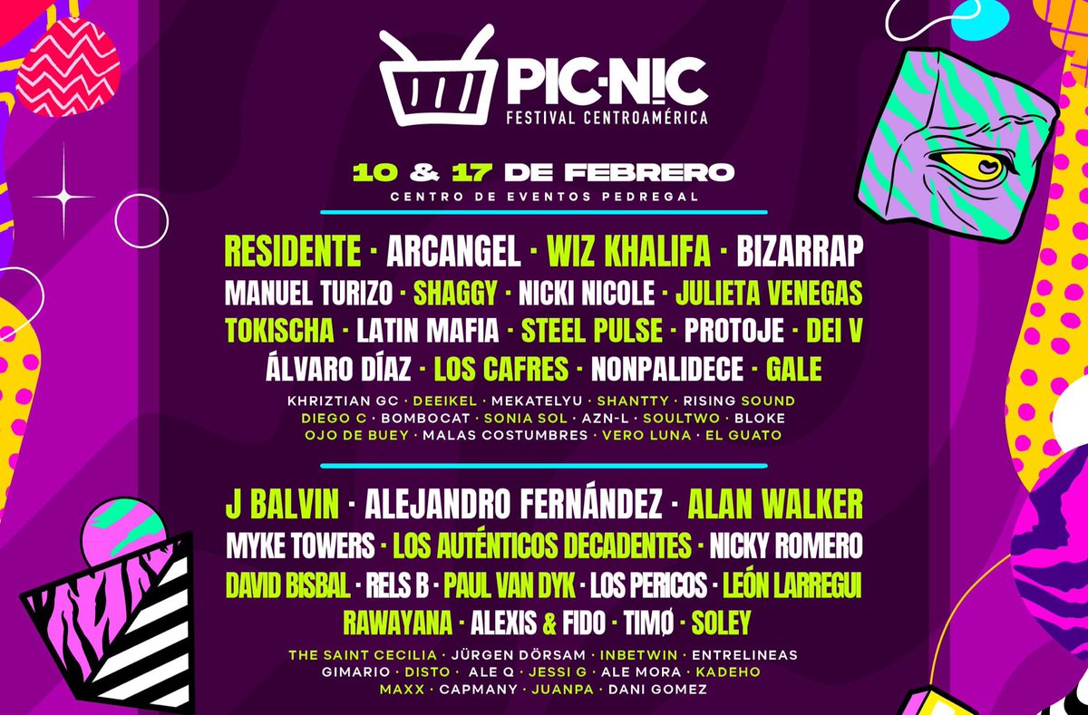 ¡Qué tremendo cartel! Nos vemos en <a href="/PicnicFestCR/">Picnic Festival</a> hay para todos los gustos… qué locura recibir tanto artista internacional y compartir con tanto artista tico increíble ❤️‍🔥🇨🇷 <a href="/telehit_musica/">Telehit Música</a> <a href="/MTVLA/">MTVLA</a> <a href="/telehit_musica/">Telehit Música</a>  ¡Los esperamos!