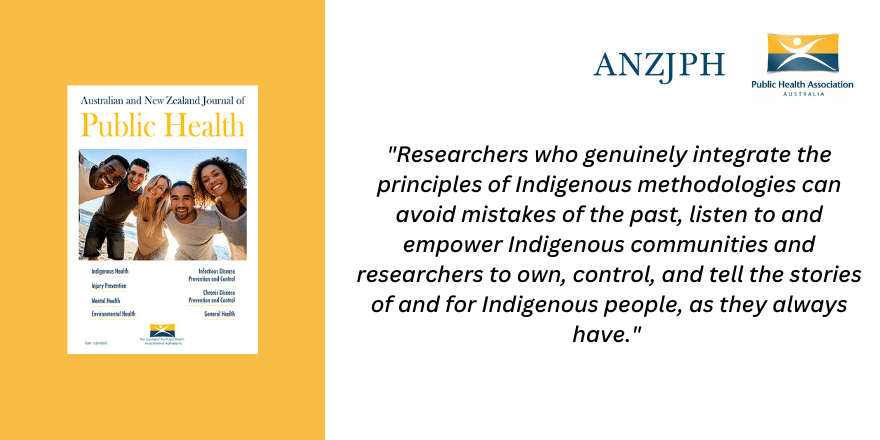 Hot off the press: "Enhancement of scoping review methodology to reflect Aboriginal and Torres Strait Islander ways of knowing, being and doing" by <a href="/tina_brodie09/">Dr Tina Brodie</a> et al is available open access here: doi.org/10.1016/j.anzj…
