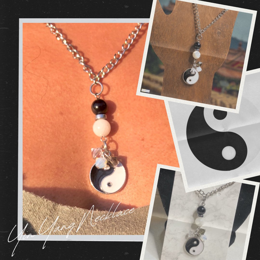 mellasjb's tweet photo. Are you perfectly balanced? Our Yin Yang gemstone necklace is available now 😉! #yinyang #handmadejewelry #blackandwhite #gemstones #healing #BlackOwned https://t.co/gSXaf8hKdG