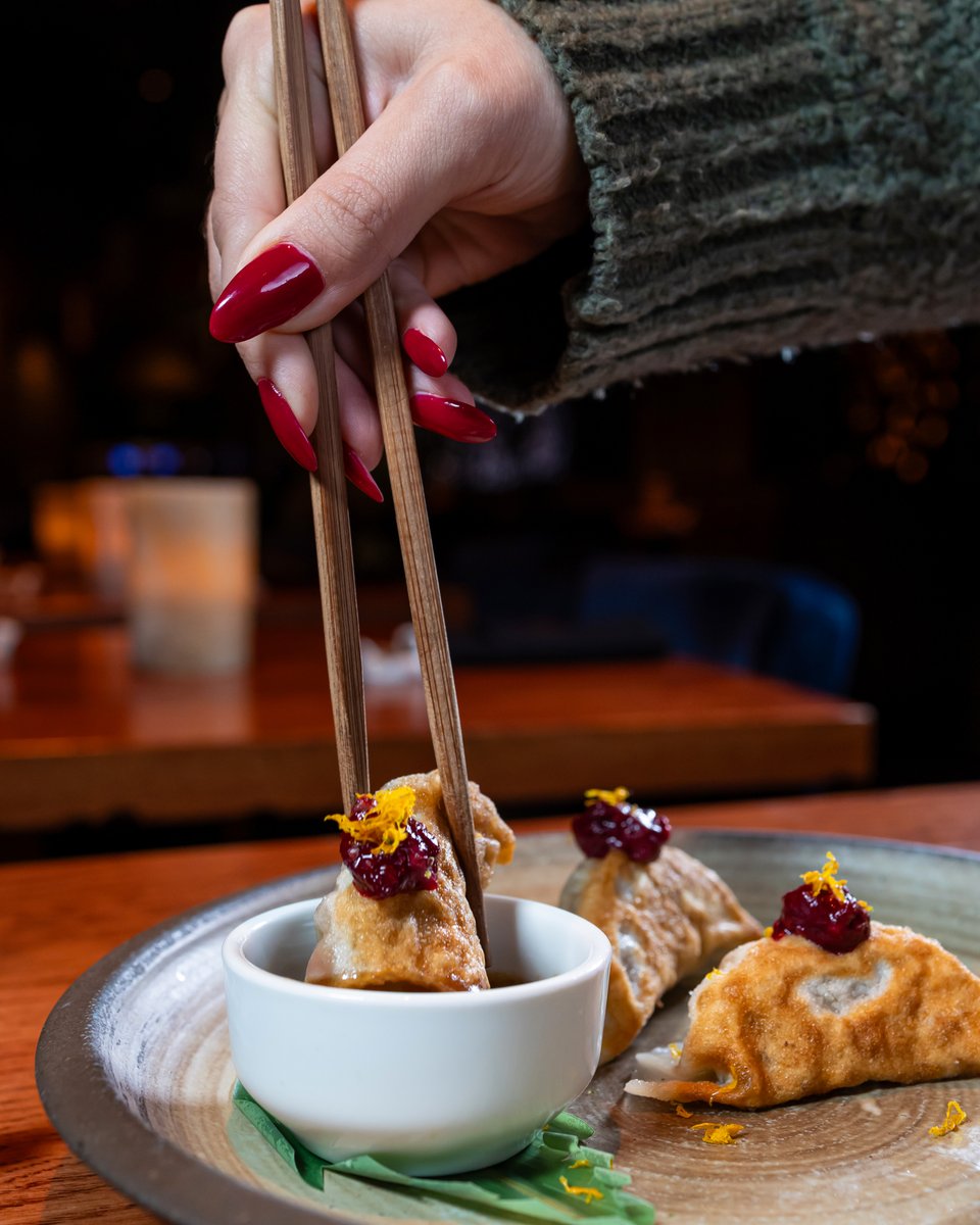 MoheganSun's tweet photo. Sweet, succulent, and delicious — these Roast Duck Dumplings from TAO are all of the above! 🥟 😋 This special will be available on Thanksgiving Day only, so book your table at TAO Asian Bistro &amp; Lounge today! For hours, reservations &amp; more info, visit https://t.co/6iv81h1Rad https://t.co/rFN3E8Uzll