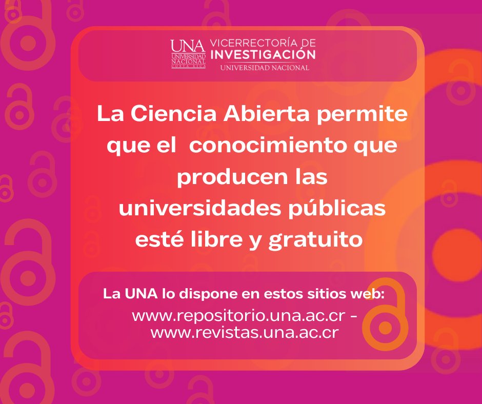 VIUNA_'s tweet photo. La UNA ha generado una estrategia en Ciencia Abierta que le permitirá asumir el conocimiento como patrimonio de la humanidad, el cual debe ser libre y gratuito
Para m��s información visite:
https://t.co/wafgV9iMRJ
https://t.co/BBdGeajqbk
#cienciaabierta #UNA #openscience #cr https://t.co/tTYsshbCsS