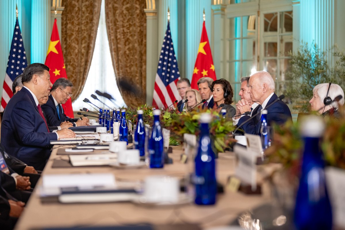 POTUS46Archive's tweet image. I’ve just concluded a day of meetings with President Xi, and I believe they were some of the most constructive and productive discussions we’ve had.

We built on groundwork laid over the past several months of diplomacy between our countries and made important progress.
