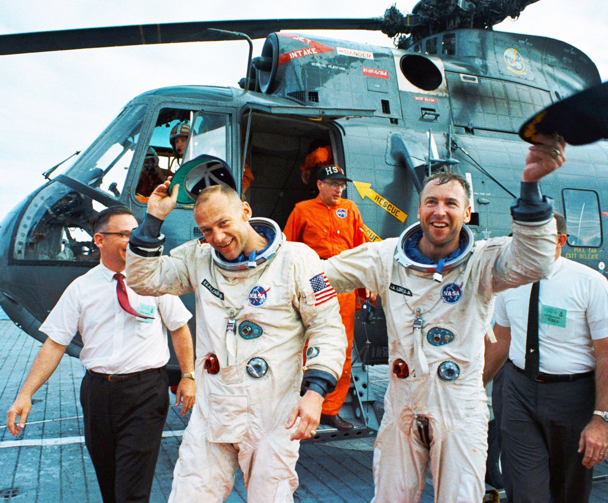 On #TDIH in 1966, Gemini XII splashed down and Buzz Aldrin and Jim Lovell were welcomed aboard the recovery aircraft carrier, the USS Wasp. This mission marked the end of the Gemini program.