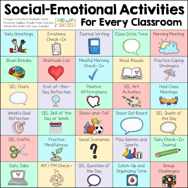 Discover the power of social-emotional learning in the classroom! Dive into these 30 engaging activities designed to nurture students' emotional intelligence. 🚀 sbee.link/8c764qbdpx via @pathwy2success #SEL #teachertwitter #edutwitter #librarytwitter