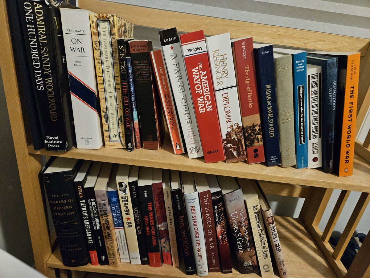 Naval War College keeping it classy with Strategy and Policy term. Need a heftier bookshelf.