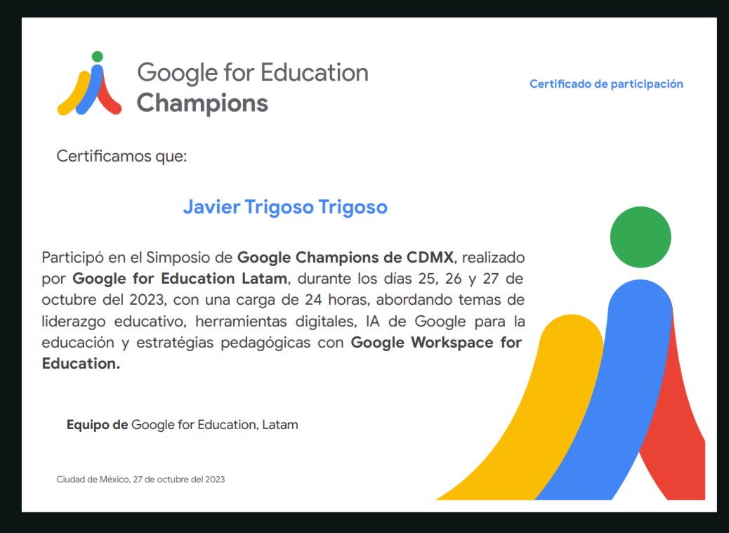 Gracias por todo lo compartido🇲🇽🥇🏆
#GoogleChampions 
#GoogleEDU