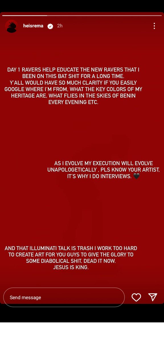 MalikBackk's tweet photo. Throwback to this Rema's message via his IG story.

Day 1 Ravers, we have a job🧏‍♂️ https://t.co/peWetz0jSx