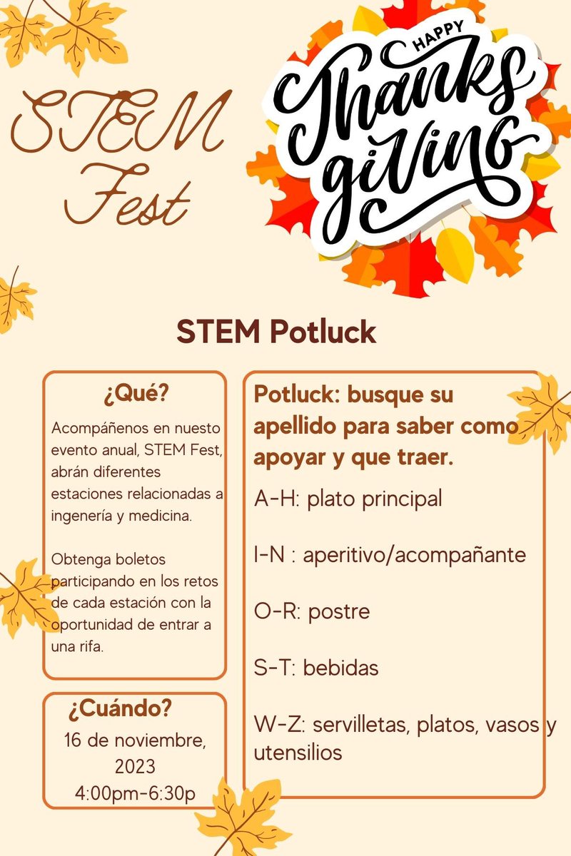 Exciting news! 🚀 Get ready to celebrate Thanksgiving with a twist at our STEMFest! 🦃🔬 Join us for a day filled with fun, discovery, and gratitude. See you there! 🌟 #STEMFestThanksgiving #GratitudeCelebration