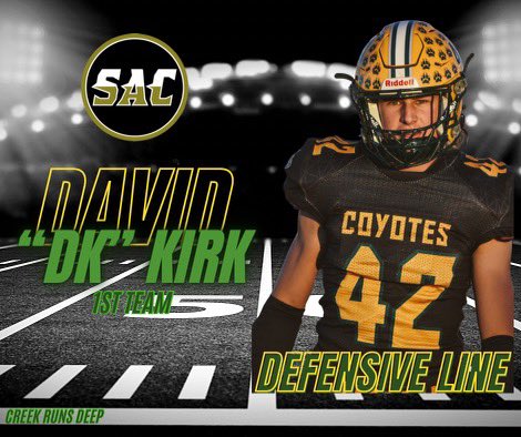 Coyote Football (@stayhowlin) on Twitter photo Congratulations to David Kirk
SAC 1st Team All Conference DL <a href="/StayHowlin/">Coyote Football</a> <a href="/CCHS_Sport/">Cypress Creek High School Athletics</a> <a href="/TheCoyoteWay/">CypressCreek</a> <a href="/CoachTico/">Coach Hernandez</a> <a href="/KaitlynRidolph/">Ms. Ridolph</a> Congratulations to David Kirk
SAC 1st Team All Conference DL <a href="/StayHowlin/">Coyote Football</a> <a href="/CCHS_Sport/">Cypress Creek High School Athletics</a> <a href="/TheCoyoteWay/">CypressCreek</a> <a href="/CoachTico/">Coach Hernandez</a> <a href="/KaitlynRidolph/">Ms. Ridolph</a>