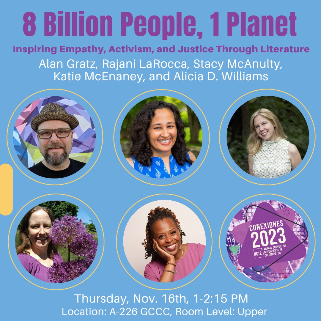 Made it to Columbus! Hope to see you tomorrow for our panel on empathy, activism, and justice through literature! ♥️ #NCTE23 #NCTE @stacymcanulty @rajanilarocca @AlanGratz & Alicia D. Williams