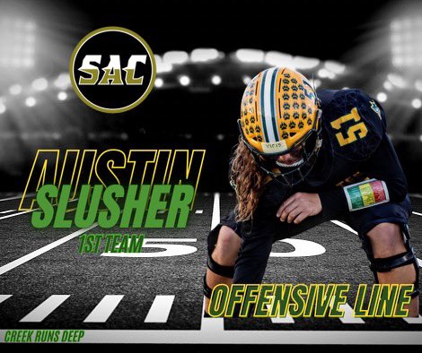 Coyote Football (@stayhowlin) on Twitter photo Congratulations to Austin Slusher
SAC 1st Team All Conference OL <a href="/StayHowlin/">Coyote Football</a> <a href="/CCHS_Sport/">Cypress Creek High School Athletics</a> <a href="/TheCoyoteWay/">CypressCreek</a> <a href="/CoachTico/">Coach Hernandez</a> <a href="/KaitlynRidolph/">Ms. Ridolph</a> Congratulations to Austin Slusher
SAC 1st Team All Conference OL <a href="/StayHowlin/">Coyote Football</a> <a href="/CCHS_Sport/">Cypress Creek High School Athletics</a> <a href="/TheCoyoteWay/">CypressCreek</a> <a href="/CoachTico/">Coach Hernandez</a> <a href="/KaitlynRidolph/">Ms. Ridolph</a>