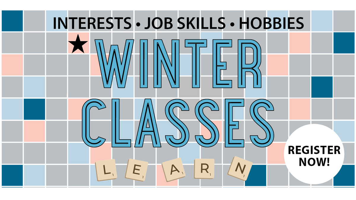 learnatcentral's tweet photo. Winter classes are OPEN for registration! Light up your brain this winter by taking a class in a topic that interests you. #winterhobbies #hotskills #seattlewinter https://t.co/sYIDZMtSK1