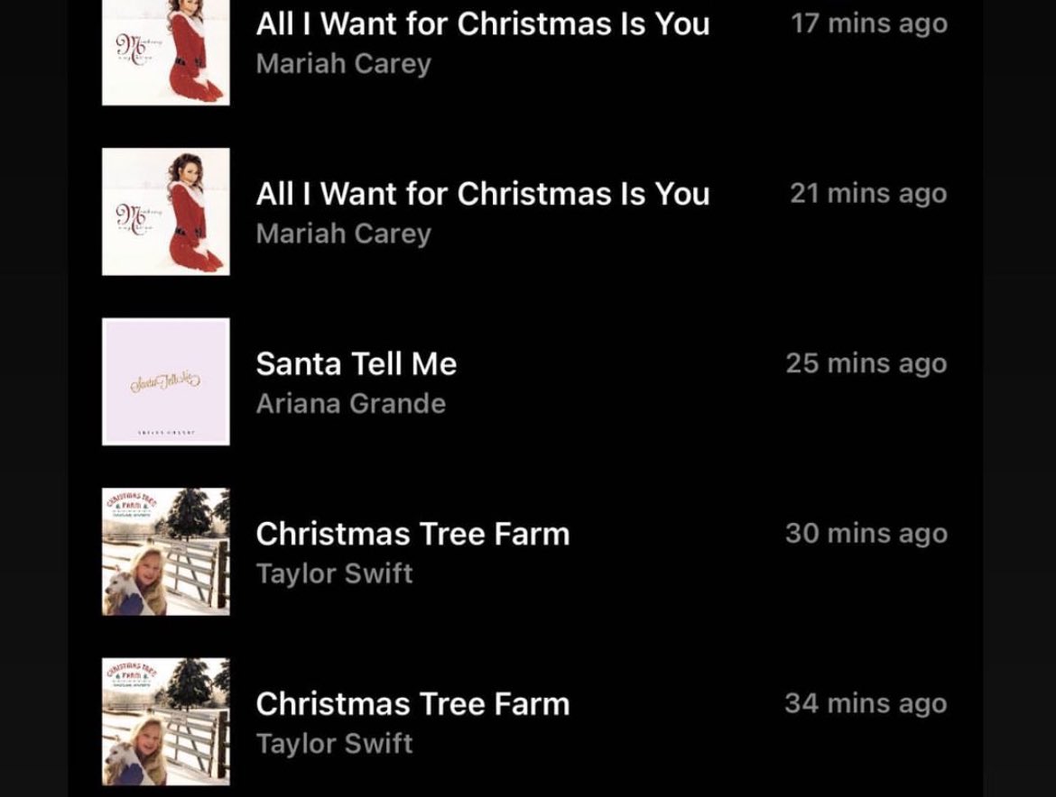 hellokiki's tweet photo. the real christmas playlist includes: 
#TaylorSwift https://t.co/RbAoAjRAhx