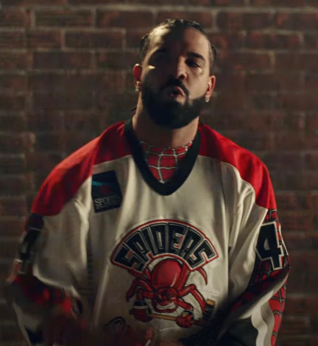 BR_OpenIce's tweet photo. .@Drake repping the San Francisco Spiders of the IHL in his music video for “First Person Shooter” 🕷️🔥 https://t.co/qYqTvOoXoP