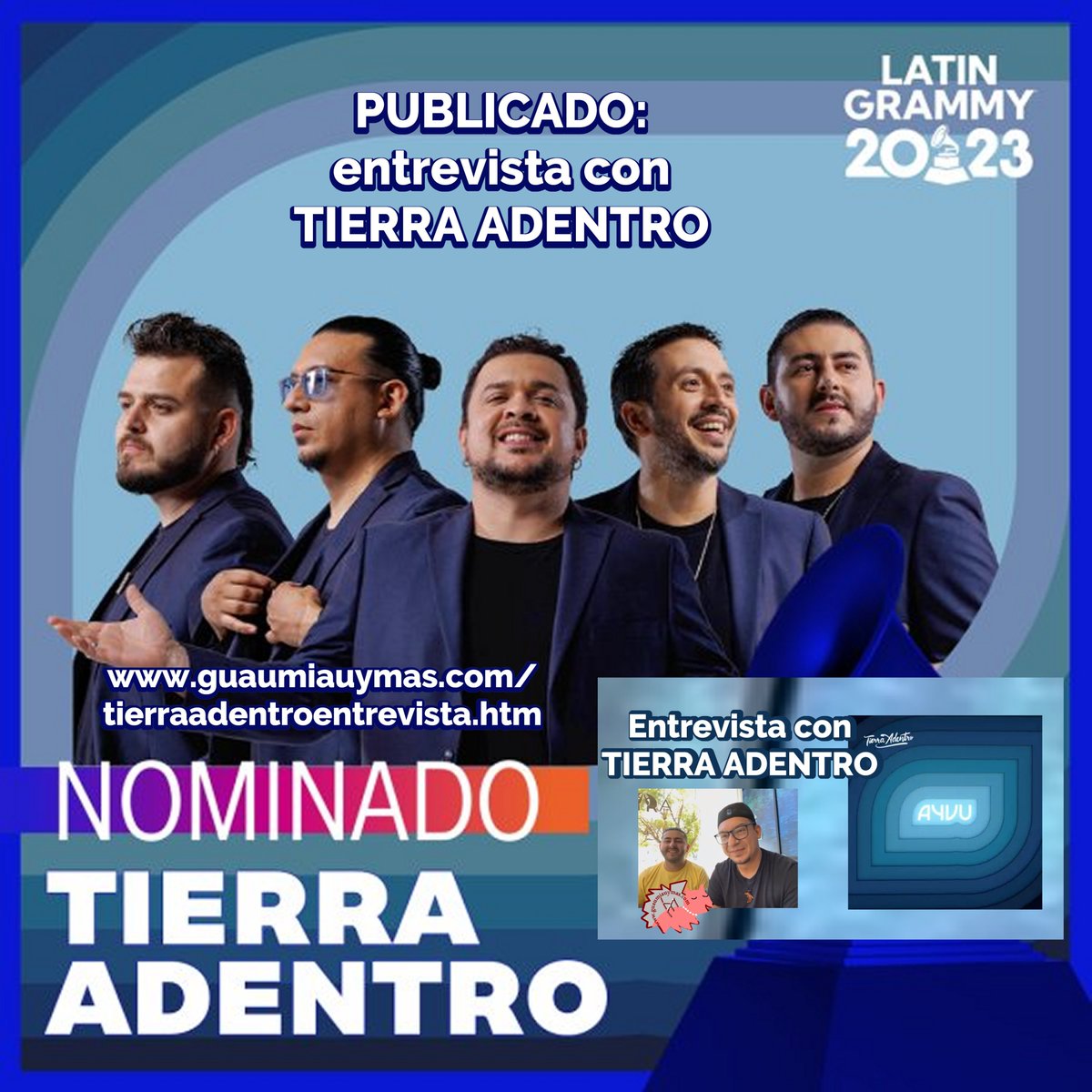 GuauMiauyMas_'s tweet photo. Entrevista con TIERRA ADENTRO @tierraadentropy desde #Sevilla sobre su nominación a @LatinGRAMMYs con el álbum #Ayvu en #GUARANÍ , colaboraciones del álbum ( artistas de 9 países distintos ) ,  próximos proyectos y más https://t.co/zeGnDdZ02D https://t.co/R6L9EYXqBm