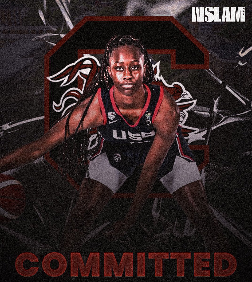 wslam's tweet photo. Joyce Edwards (@JoyceEdwards24) is STAYING HOME!!!! @GamecockWBB 🗣️ https://t.co/figVbQp30y