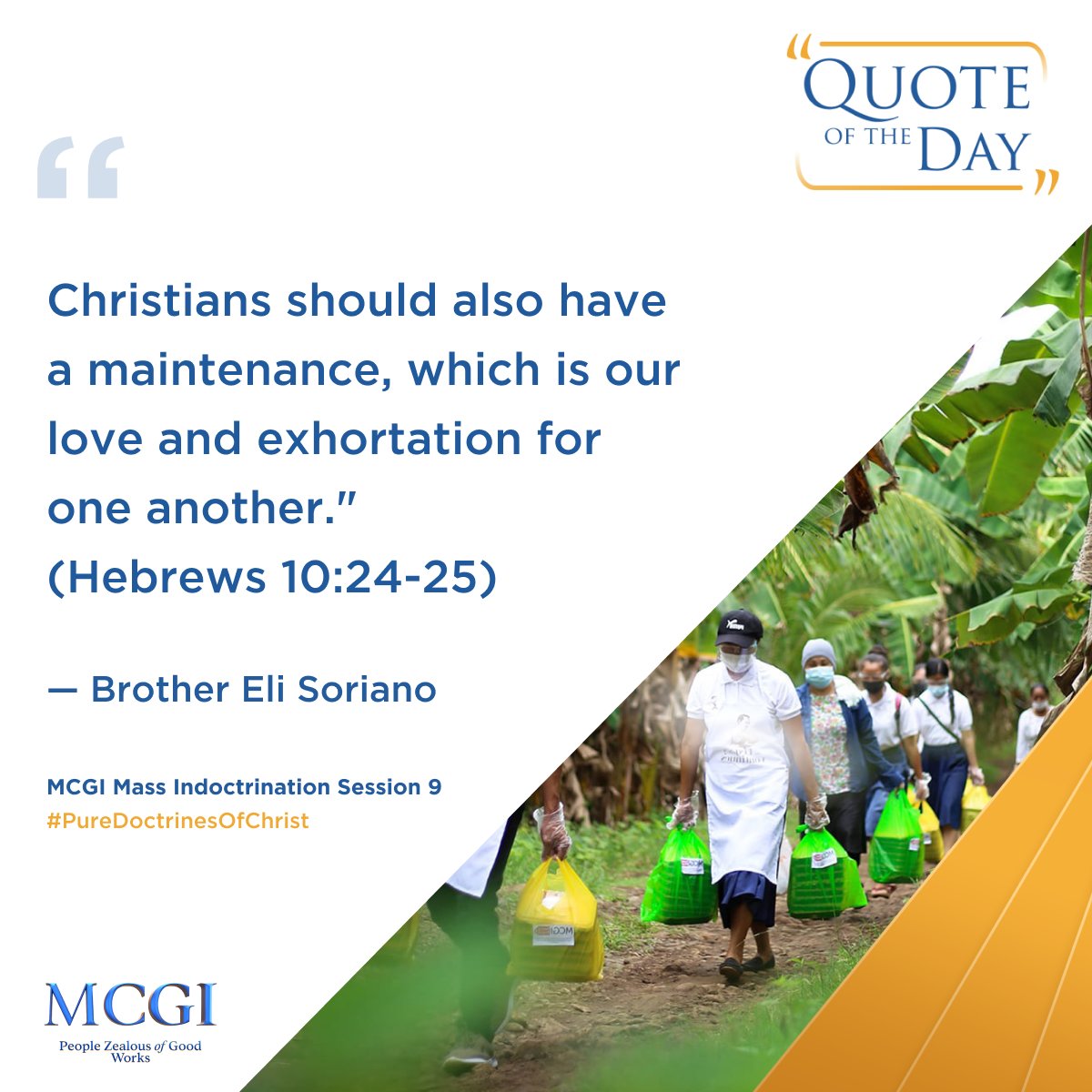 "Christians should also have a maintenance, which is our love and exhortation for one another."

— Brother Eli Soriano, MCGI Mass Indoctrination Session 9

The Inner Man
#PureDoctrinesOfChrist