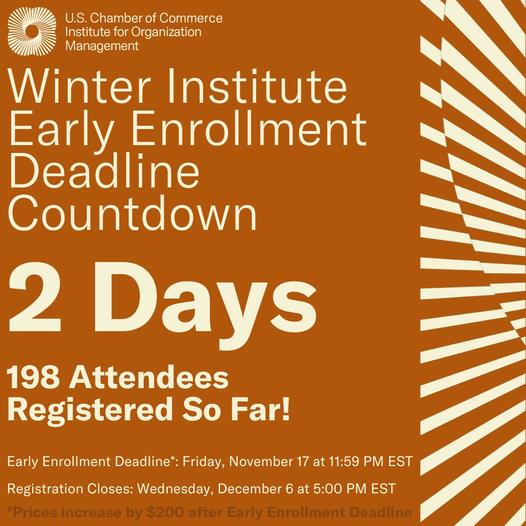IOMeducates's tweet photo. With 2 days until the Early Enrollment Deadline, we are 2 attendees away from 200!
We know... that's a lot of 2οΈβ£'s...
Don't be 2 cool 4 Winter Institute. Register now at: https://t.co/Y701rBEgu1
#IOMeducates #WinterInstitute https://t.co/g7iTPjid0k
