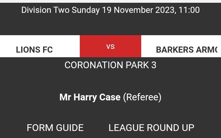 Weekends game vs <a href="/Lionsfc1978/">LionsFC Birkenhead OFFICIAL</a>