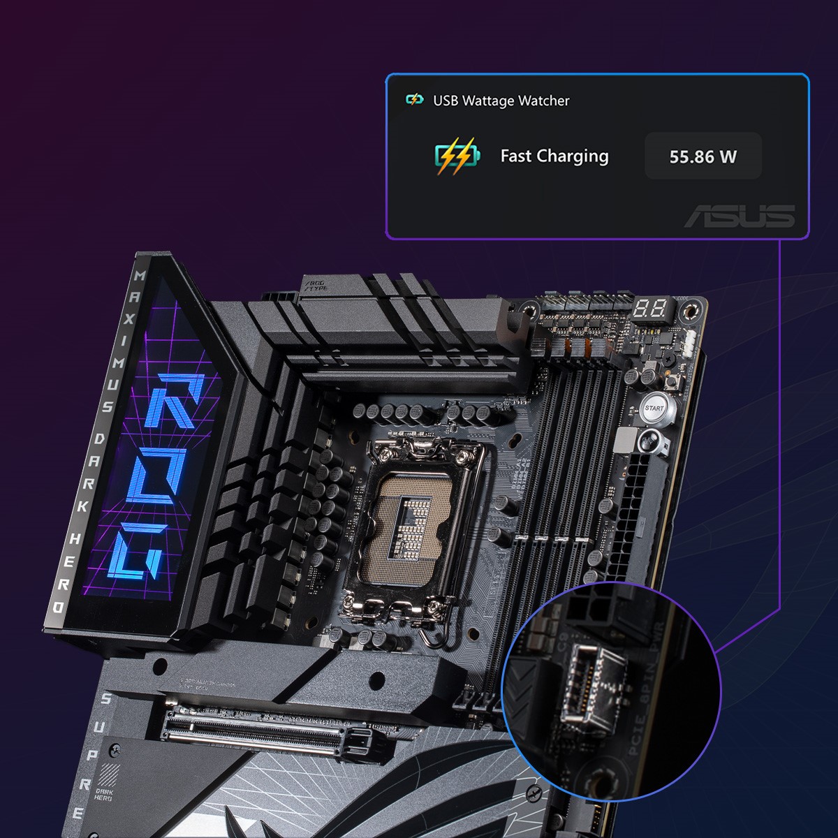ASUS_ROGNA's tweet photo. Boost your charging with the USB 20Gbps Type-C connector!⚡
Monitor your device's live wattage and Fast-Charging status with USB Wattage Watcher for real-time, efficient charging!
Learn more:
➡️ https://t.co/k9Z4nua0sm
#Intel14thProcessor #ROGZ790 https://t.co/WLKeXJFQjc