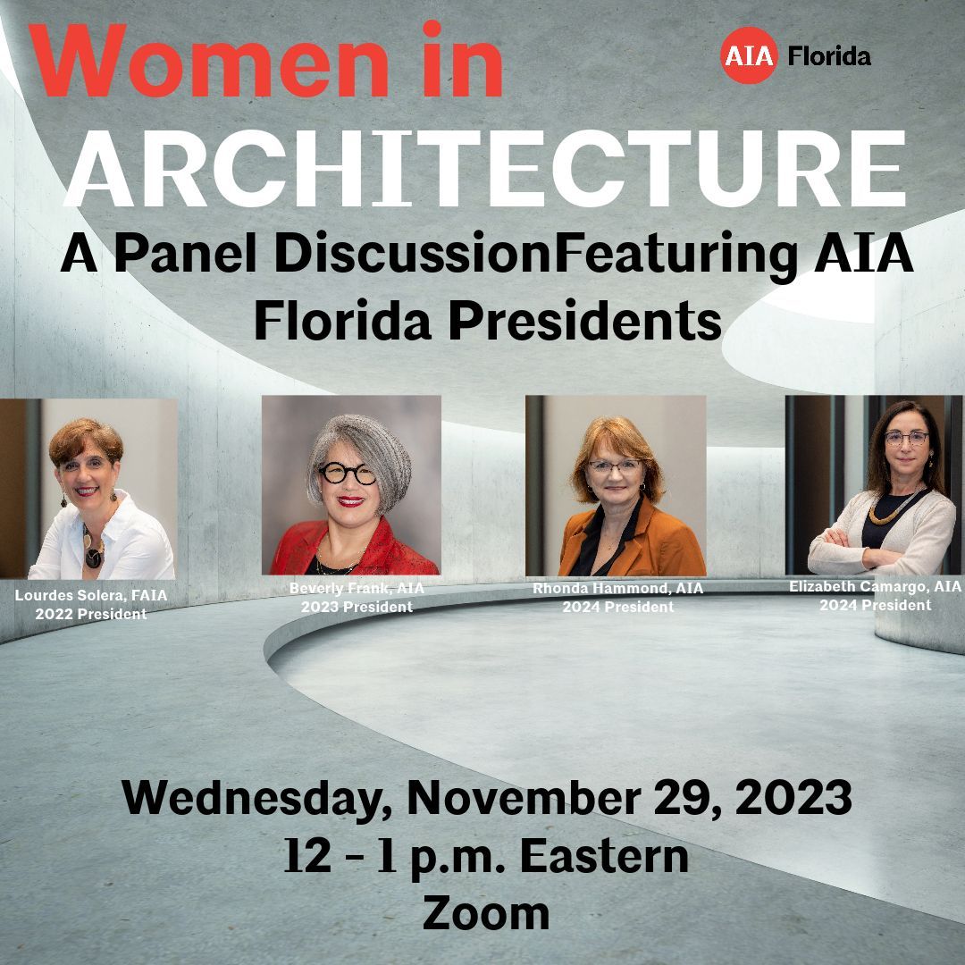 Join us for an enlightening discussion and gain a deeper appreciation of the female perspective shaping the future of architecture with our panel featuring AIA Florida's historic leadership of four consecutive female presidents. buff.ly/3osnxiq