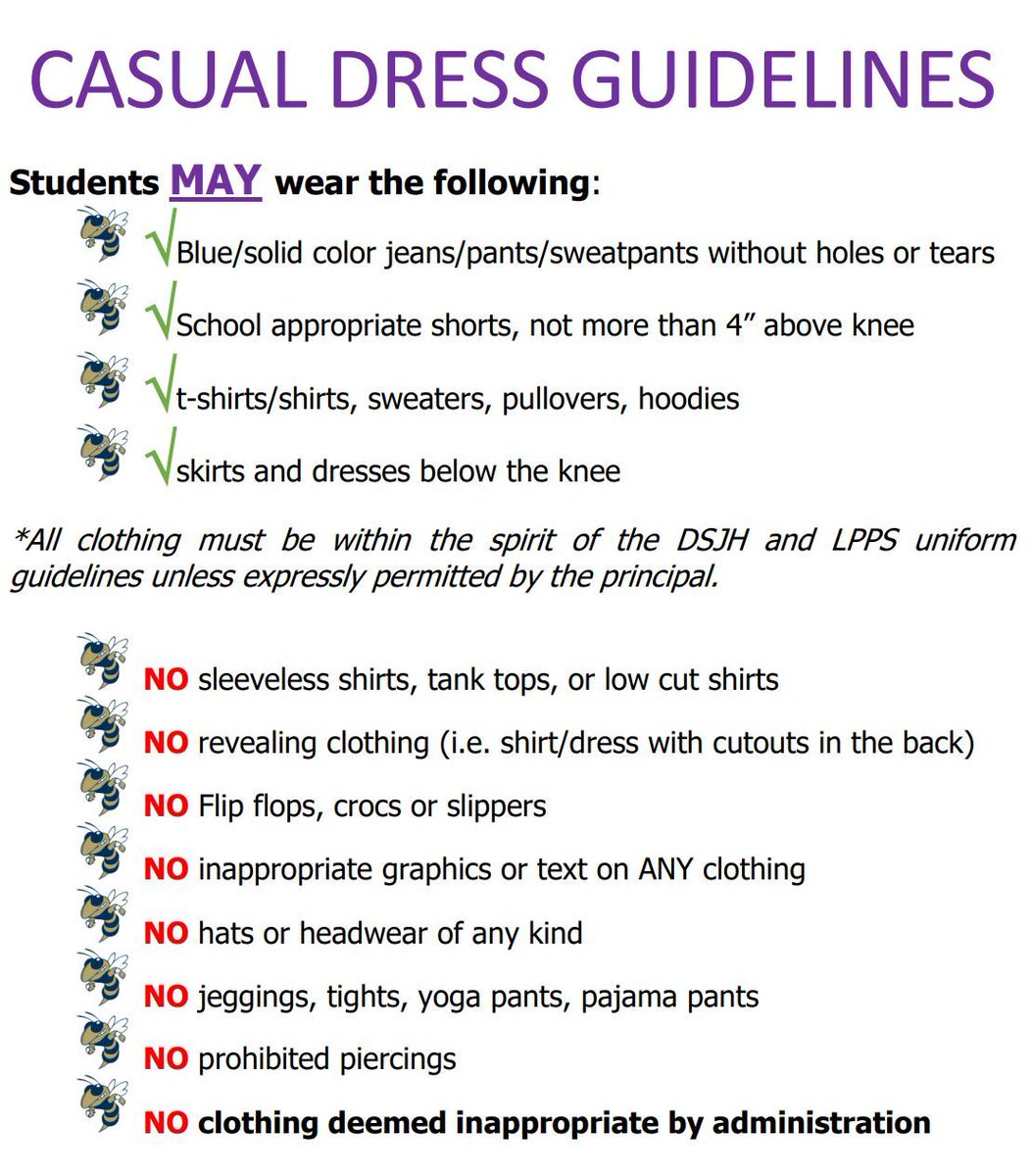 FRIDAY Casual Dress Day FRIDAY - $3
8th graders won our food drive prize and are not required to pay! Students must be in regular dress tomorrow, Thursday.   siap.ps/4df0d7