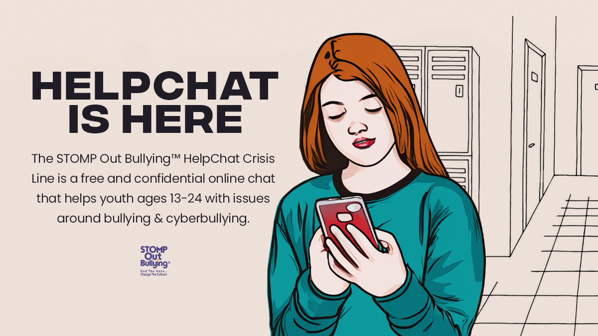 If you or someone you know needs support, we’re here for you. You don't need to live in pain. The STOMP Out Bullying #HelpChat Crisis Line is here to help with issues of #bullying & cyberbullying: stompoutbullying.org/get-help/helpc… #YouAreNotAlone