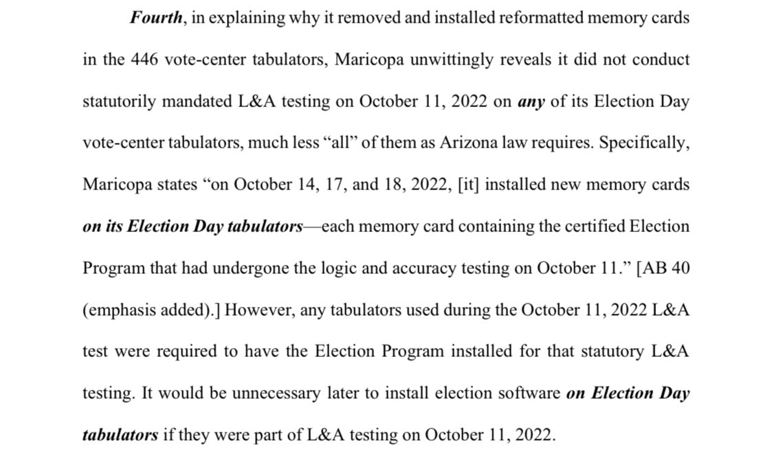 realLizUSA's tweet image. Maricopa County did not follow the law with regards to Logic &amp;amp; Accuracy testing on Election Day tabulators