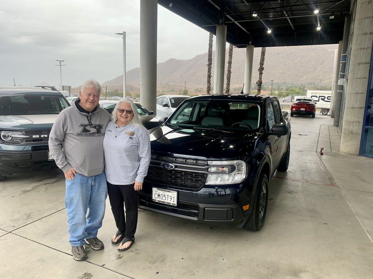 Gotta love that new truck smell 🙌

Ron &amp; Livian Shaver picked up their new <a href="/Ford/">Ford Motor Company</a> #Maverick hybrid today! Sending a big thanks to @FordPerformance &amp; <a href="/RacewayFord/">Raceway Ford</a> for giving them the 👑 treatment 👊

<a href="/ShaverRacing/">Shaver Racing</a> | <a href="/FordTrucks/">Ford Trucks</a>