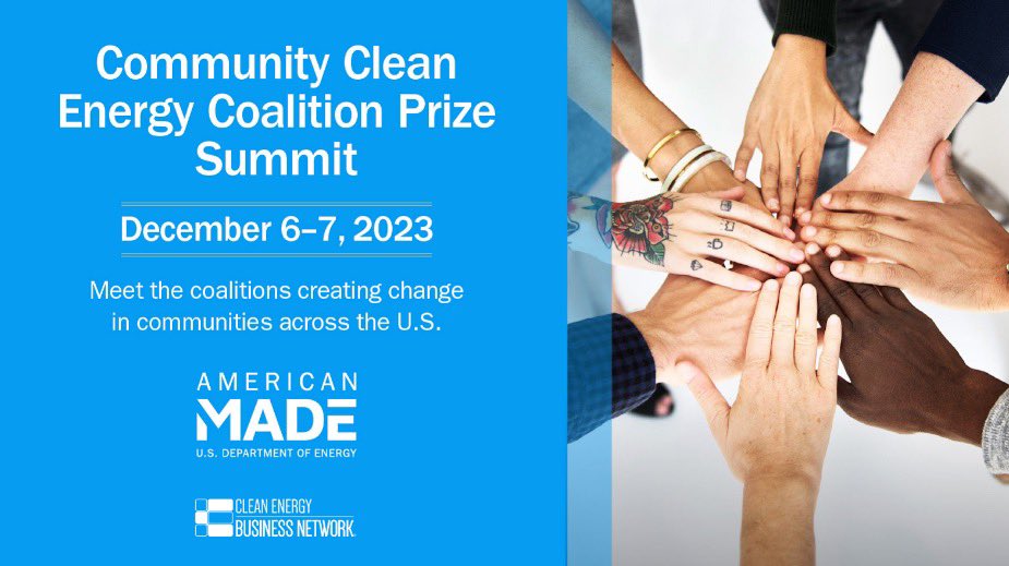 On Dec. 6-7, join us in Atlanta for the #CommunityCleanEnergyCoalition Prize Summit where 10 award-winning teams will showcase their projects and stakeholders supporting a #justenergytransition can connect! #CCECSummit

In-person or virtual registration:
cebn.org/event/ccec-pri…