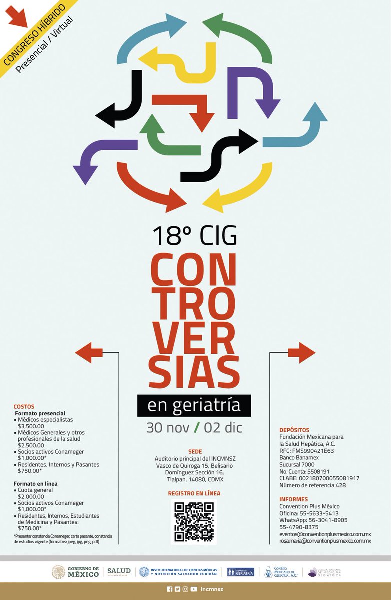 INCMNSZ_Geria's tweet photo. Los esperamos en nuestro congreso anual. Este año hablará de controversias en Geriatría. Pueden tener toda la información aquí 👇🏼

https://t.co/OnbHWHFlmY

¡Pasen la voz!

@incmnszmx https://t.co/j6yKtSbV3x