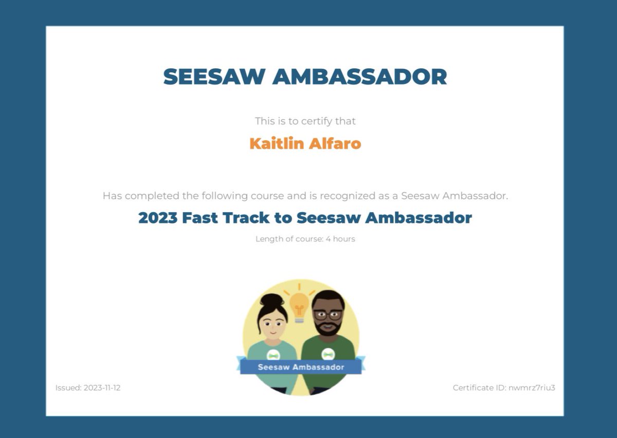 I’m officially Seesaw saavy! Can’t wait to share all the tips and tricks @Seesaw provides us with my colleagues @CFELISD. #ExpeditionExceLLence #seesaw #seesawlearning #digitalportfolio