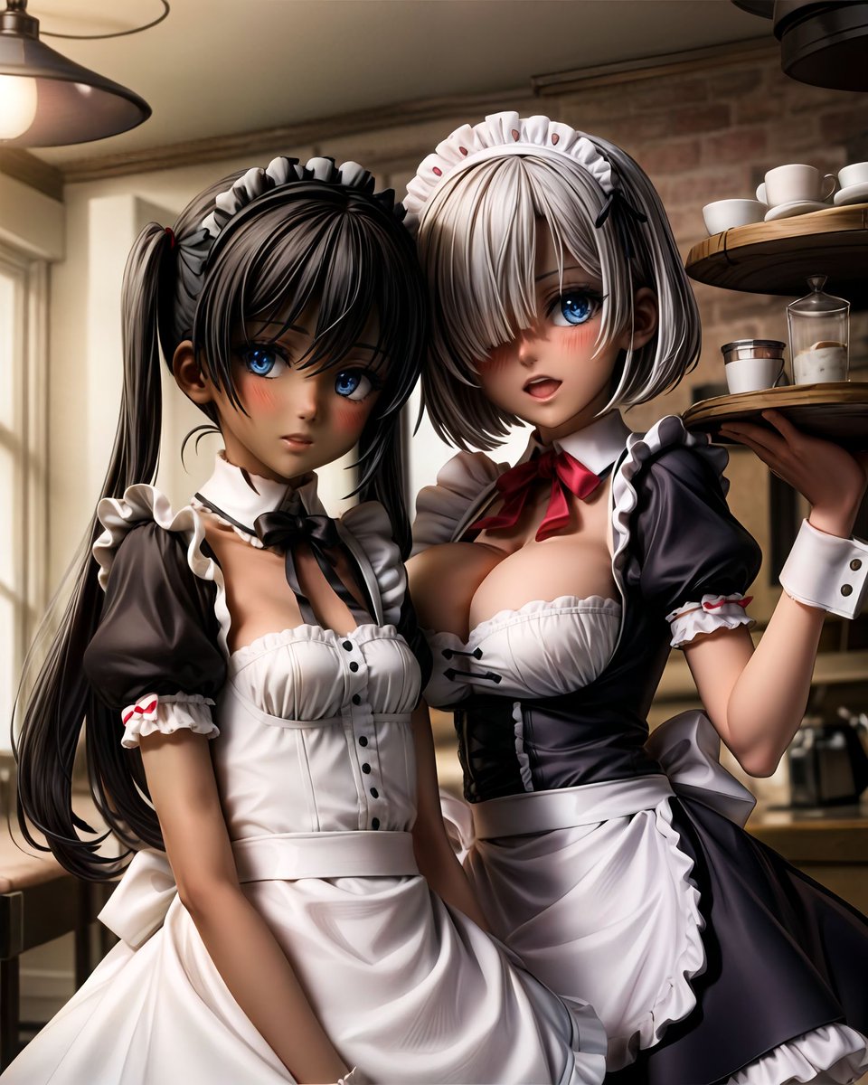 Choco_Diffusion's tweet image. Step into the enchanting world of @thensmagazine ! ☕🌸 

Immerse  yourself in the charm of these delightful maid figurines, including the  captivating Ava with her unique twin tails and vibrant presence. 

Add a  touch of whimsy and sweetness to your maid collection! 🍰🌈