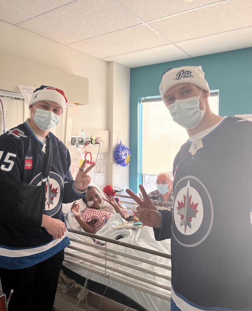 CHFManitoba's tweet photo. We are so grateful to @NHLJets for visiting kids @hsc_winnipeg Children's Hospital💙

Your kindness helped create special memories that kids in hospital and their families will never forget! We appreciate all that you do, thank you for your support.

#nhljets #jets https://t.co/W3hItIKVvg