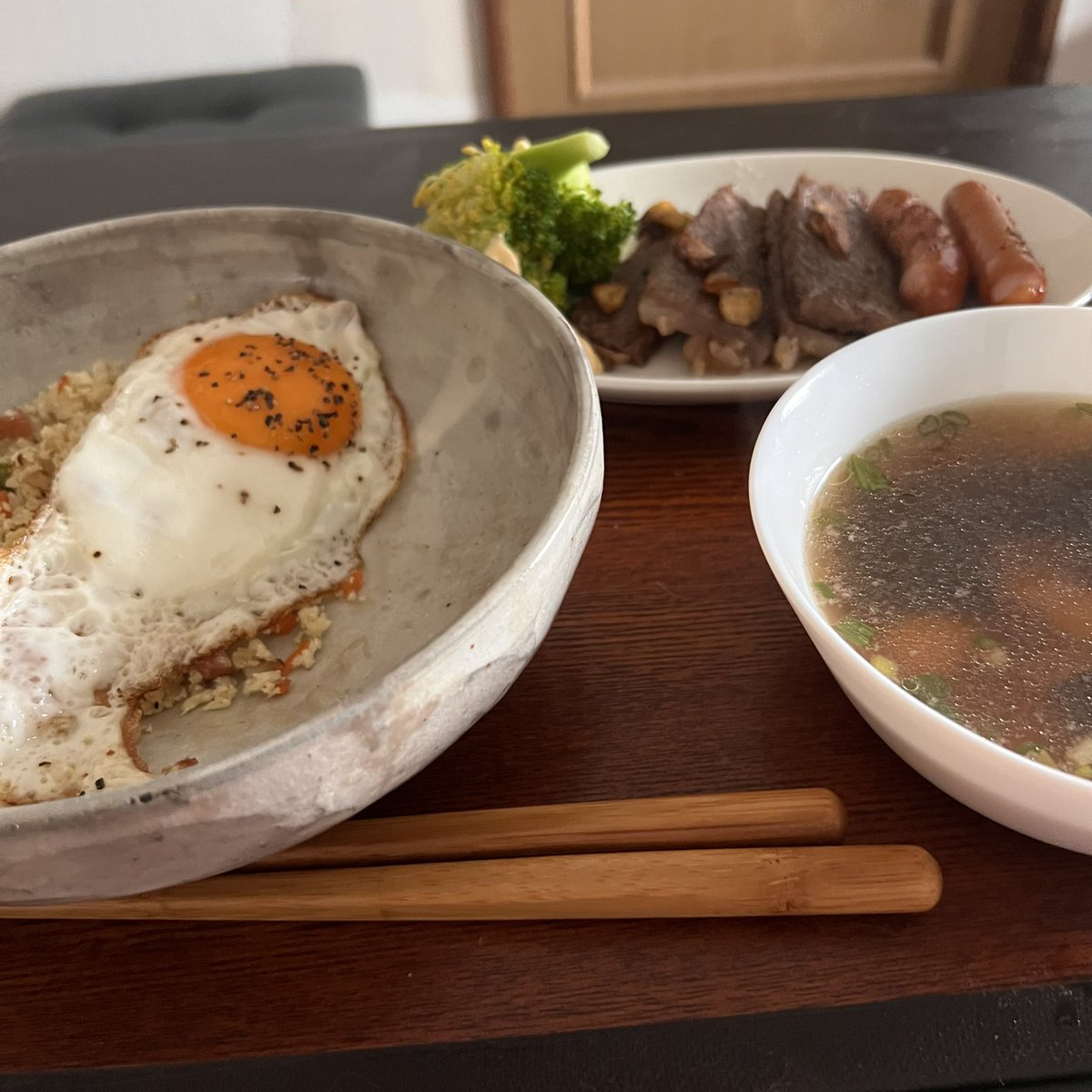 朝ご飯！カリフラワーライスとタンパク質ご飯☺️

#猫#猫癒し#猫好き#猫のいる暮らし#保護猫#ダイエット#筋トレ#食事#糖質制限#運動苦手#コツコツ#チャレンジ#ヨガ#かっこいい身体#バイク大好き#料理好き#オートミール#男子バレー#ハイキュー好き#バイク女子と繋がりたい