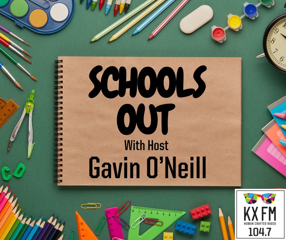 Live Now on @Kxfm Radio: 'School's Out' with your Host Gavin O'Neill ‘School’s Out’ show is aimed at our younger listeners. Wednesdays 3:30pm - 5pm kxfmradio.org KX FM app or 104.7 F Laguna Beach