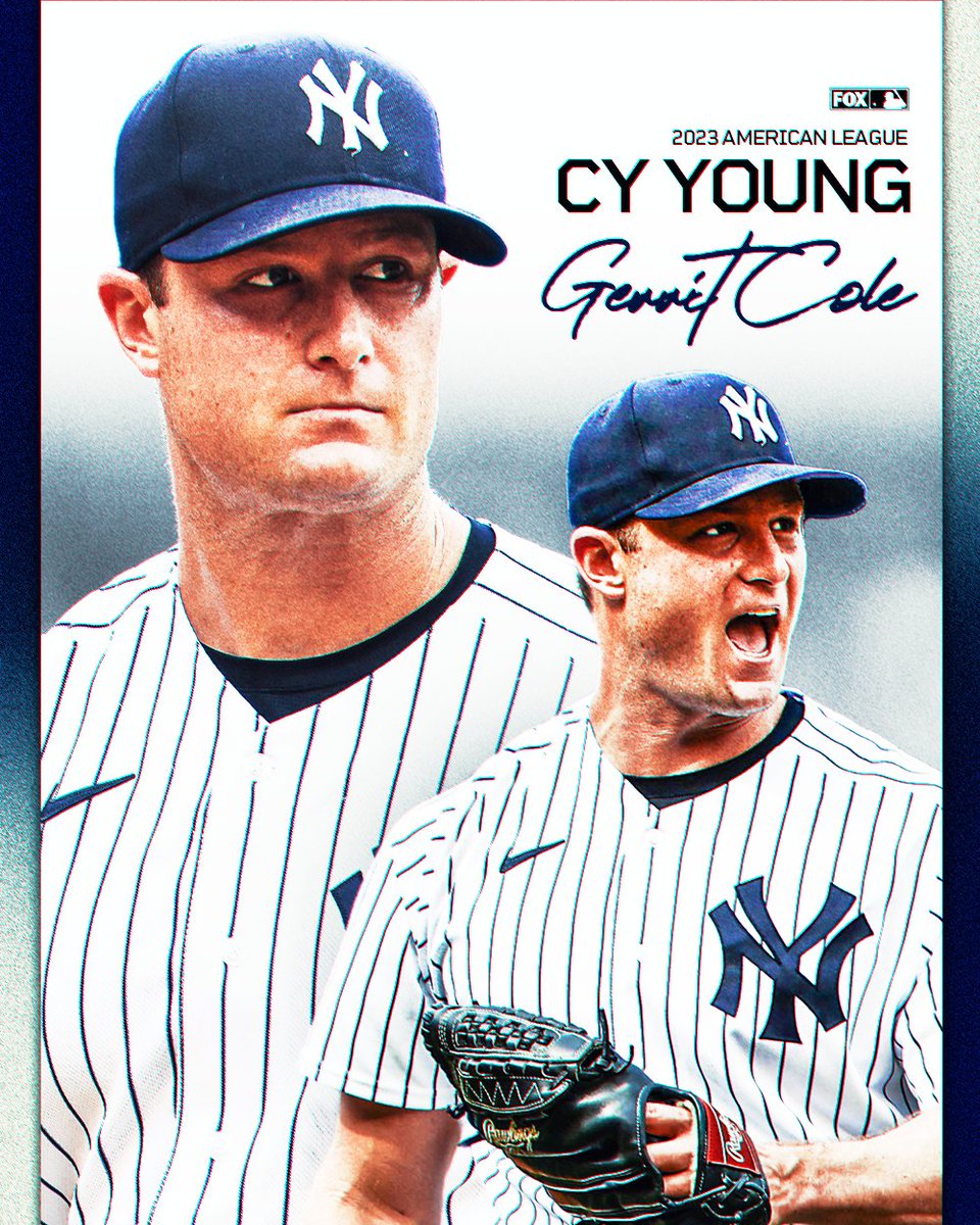 MLBONFOX's tweet photo. Gerrit Cole is your 2023 AL Cy Young Award winner! 👏

@Yankees x @GerritCole45 https://t.co/LK1UsuraG4