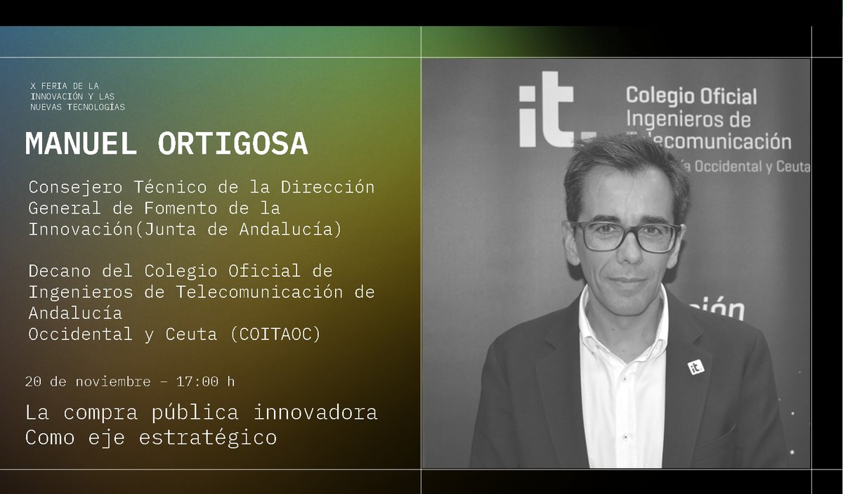 INPRODipusevi's tweet photo. "La compra pública innovadora como eje estratégico " con
@mortigosab
decano de
@coitaoc https://t.co/lwNrHOMpge