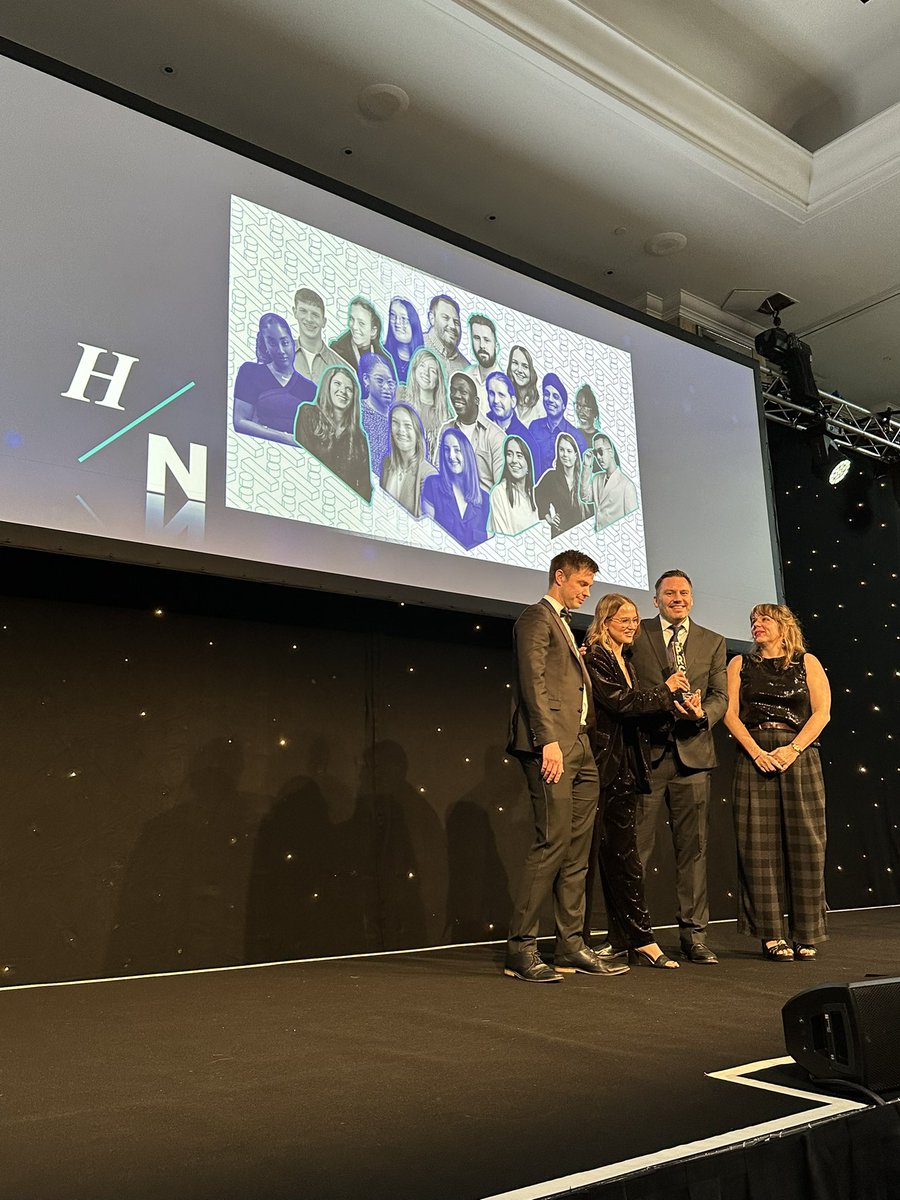 richardbagnall's tweet photo. Congratulations to @DarrylSparey @PaulStollery @ClaireSimpsonPR @amylouisestone @CelineBeirnePR and all of the crew @HardNumbers for their win tonight as best small consultancy at the @PRCA_HQ #prcaukawards from all of us at  @carma https://t.co/oeuHFPLIHE