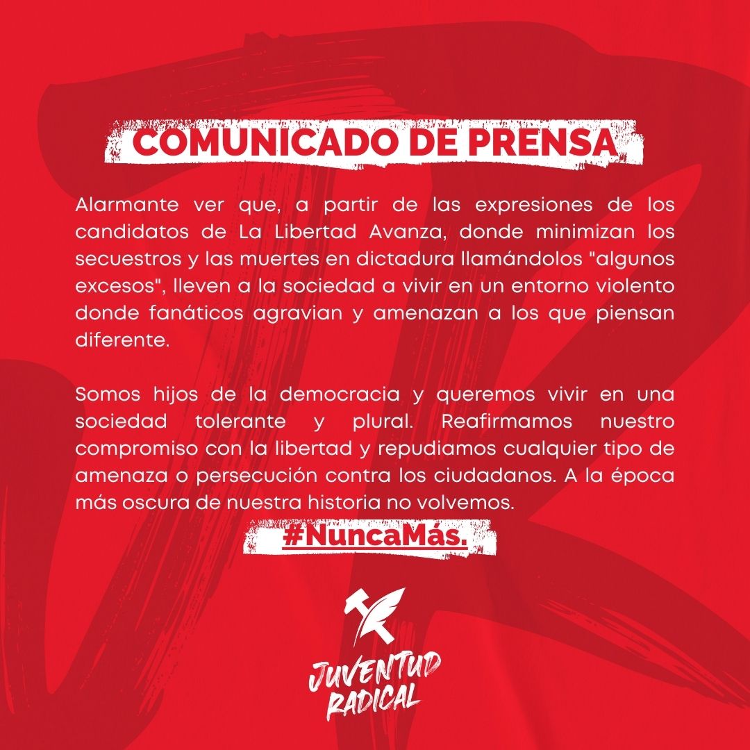 jrnacional's tweet photo. No normalicemos actitudes de violencias, amenazas o persecuciones #NuncaMás https://t.co/fGcHcM0LHW