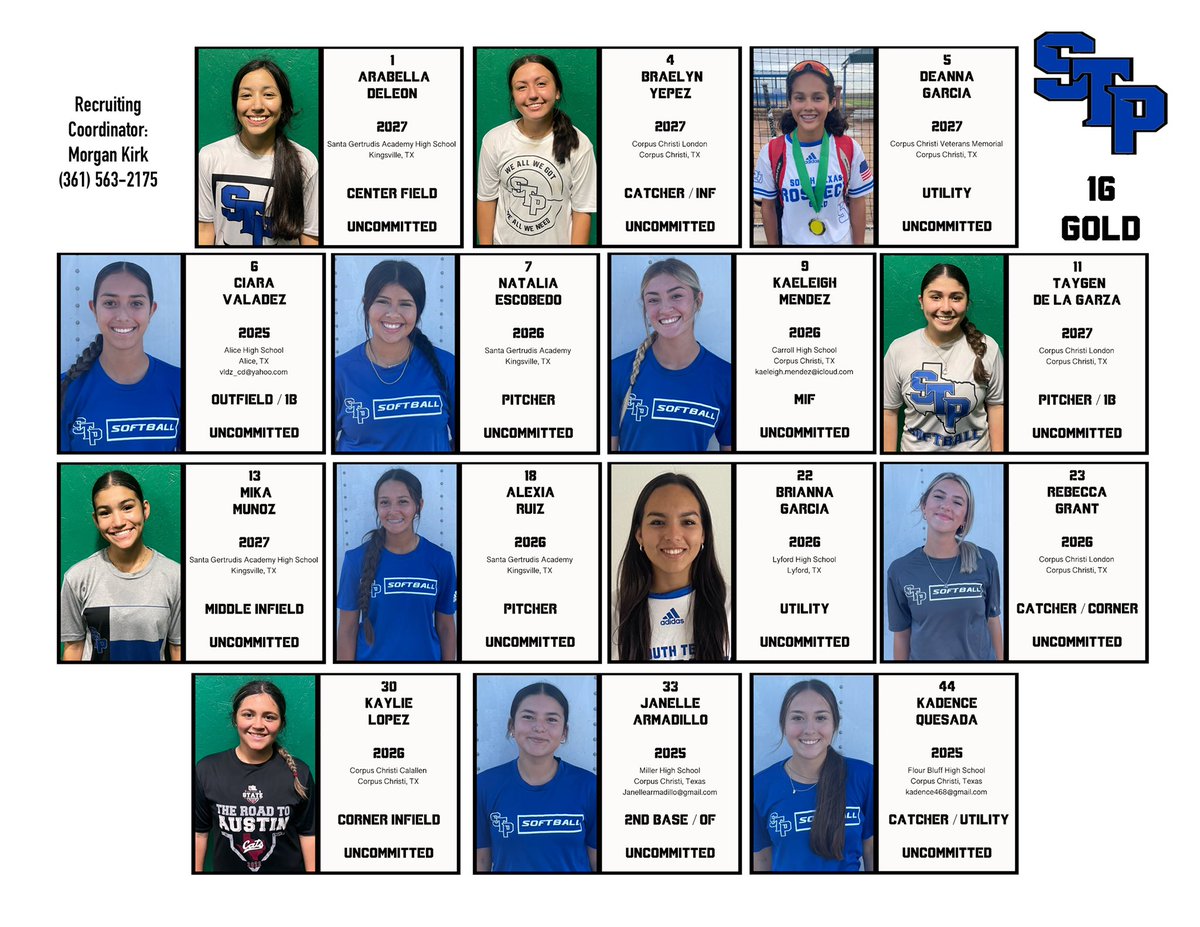 2 of our squads head to Beaumont, TX this weekend to compete in the TSF Exposure! If you’re looking for some talented 2025’s be sure to check us out 👀 STP 18 Gold &amp; STP 16 Gold!
