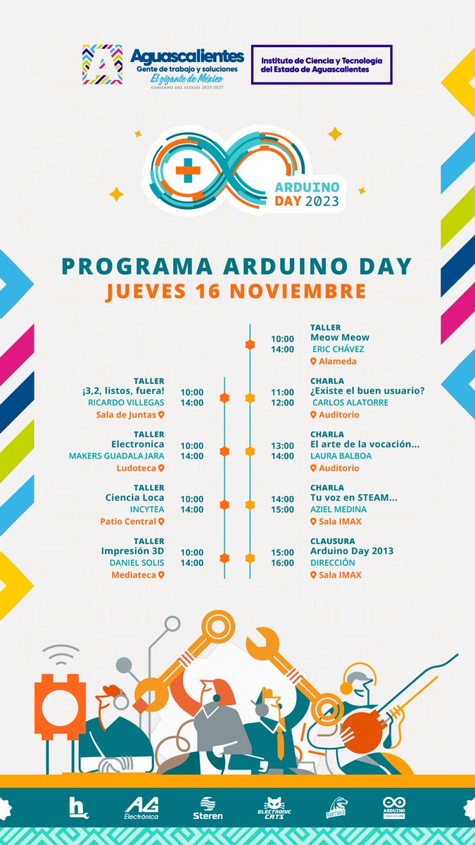 electronicats's tweet image. ¡Tenemos más!
Mañana continuamos con buenas charlas y con la exposición de los mejores proyectos Maker, hechos por supuesto con #Arduino.
¡Te esperamos!😻
#Makers #ArduinoDay2023