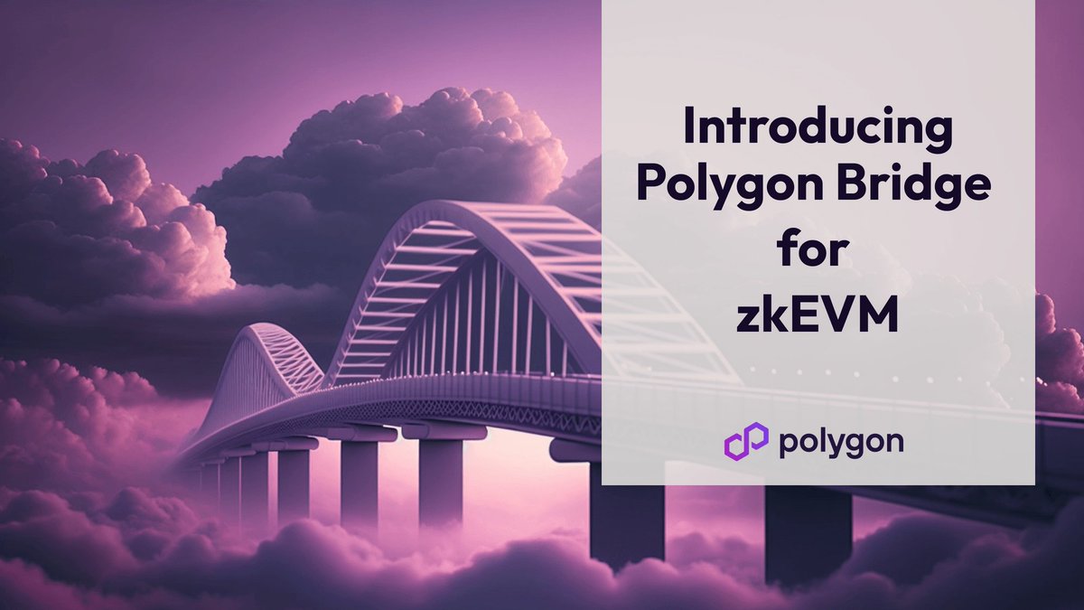 glenjayy's tweet photo. 🌐 Exciting news from Polygon! Introducing the Polygon Bridge to Polygon #zkEVM 🚀 Enjoy a better bridge experience with fast finality, extensive asset support, and no mapping required.  https://t.co/psTQNUJugp #Polygon #Blockchain

@0xPolygon
#Polygon
#MATIC
$MATIC https://t.co/EDY7lSlrwT