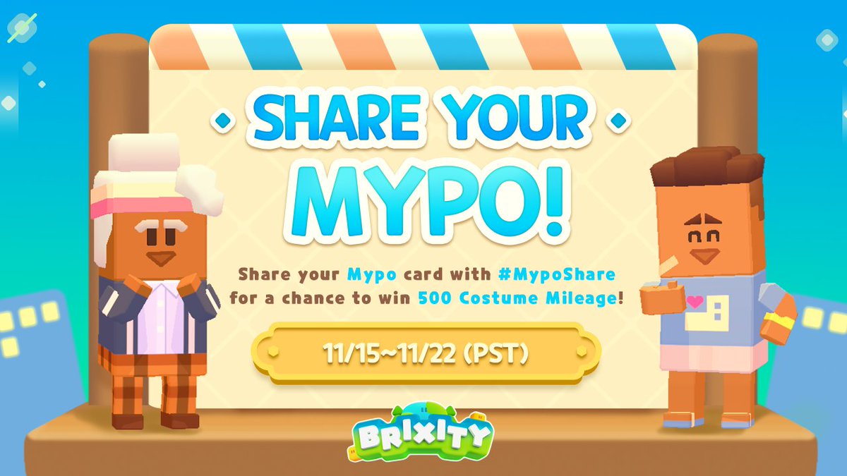 playbrixity's tweet photo. It's Share Your Mypo time!  Show the world your customized Pipo for a chance to win some Costume Mileage! 👗 https://t.co/jw3IwLnnFq