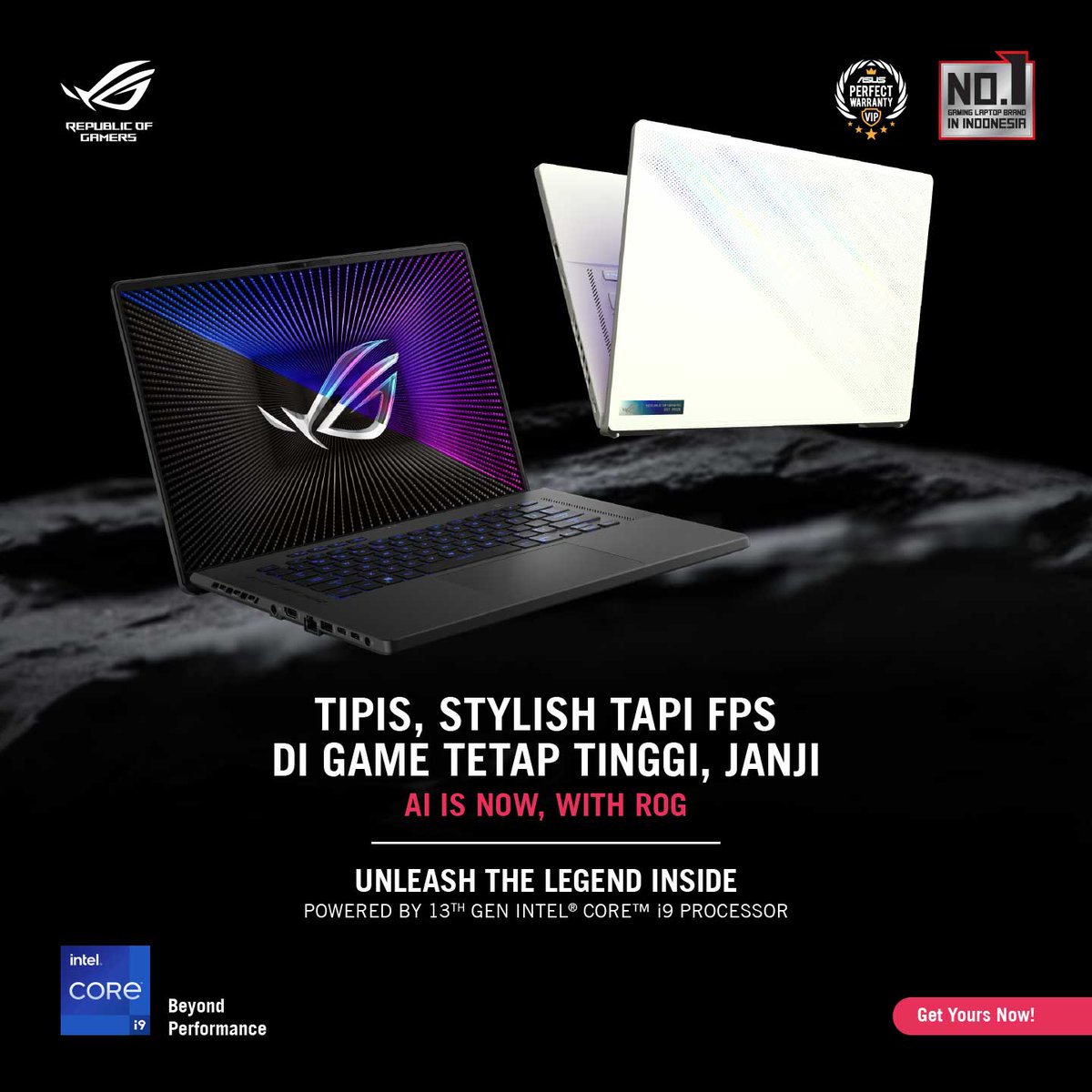 ASUS_ROG_ID's tweet photo. Dengan ROG Intelligent Cooling System, laptop Zephyrus G16 yang sudah ditenagai oleh latest Intel® Core™ i9-13900H Processor (atau i9-13980HX Processor & RTX 40 Series Laptop GPU, bisa banget kamu pakai gaming dan bekerja seharian tanpa takut overheating.
#13thGen #Intel https://t.co/mSOa8fnkEm