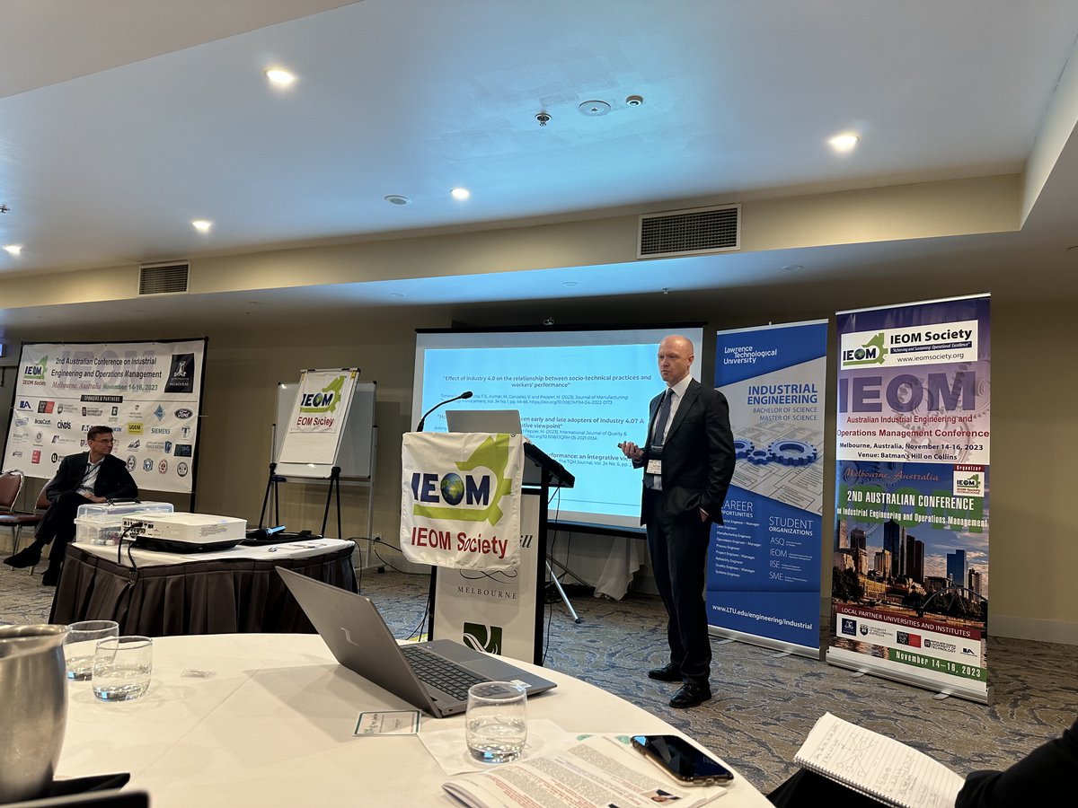 Dr. Matthew Pepper, Associate Professor, School of Management, Operations and Marketing, University of Wollongong (UOW) presented on human centric aspects of Industry 4.0 and Smart City Panel at the 2nd Australian IEOM Melbourne Conference - Nov 16, 2023 - ieomsociety.org/melbourne2023/