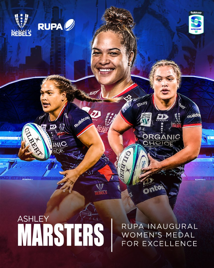 Congratulations to Ashley Marsters for being awarded the <a href="/RugbyPlayersAus/">RUPA</a> inaugural Women's Medal For Excellence! 

Awesome stuff Ash, we're so proud of you! ❤️💙

<a href="/RugbyVictoria/">Rugby Victoria</a> | #BeARebel | #VicProud